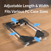 Support de base pour PC/ordinateur portable à roulettes réglable et rétractable, support de rangement réglable en hauteur pour boîtier d'ordinateur universel pour la maison et le bureau