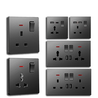 Interrupteurs et prises murales standard britanniques en gros certifiés CE 250V 16A fabricant 45A plastique électrique 1/2/3/4 Gang PC Panel