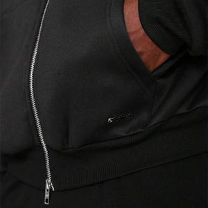 ผู้ผลิตเสื้อฮู้ดดี้ขนาดใหญ่พิเศษ ผ้าฝ้าย 100% หนานุ่ม แบบเรียบ ไม่มีลาย สำหรับผู้ชาย เสื้อฮู้ดดี้ขนาดใหญ่พิเศษแบบซิปคู่ - Product Image 3