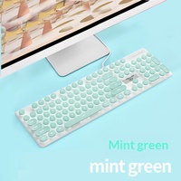 YINDIAO V8 104 Key Wired Gaming Keyboard Retro Punk Keycaps Mechanical Feel Rainbow LED for PC Laptop