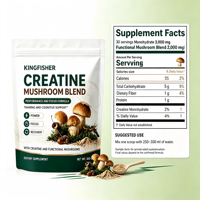 OEM ODM Poudre d'extrait de créatine et de champignons, sachet de 300g, 30 portions, formule personnalisée, supplément sportif, prix de gros usine