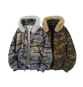 Sweat à <span class=keywords><strong>capuche</strong></span> zippé intégral personnalisé style américain rétro en polaire matelassé en coton, épais et chaud, pour homme et femme, idéal pour l'hiver - Product Image 5