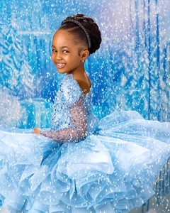 Abiti da damigella d'onore azzurri per matrimoni, abiti da cerimonia per bambine, abiti da festa di compleanno, <span class=keywords><strong>vestito</strong></span> da principessa per neonate - Product Image 5