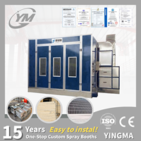 Cabine de peinture économique Yingma YM-QCKQF-001, 8 ensembles de lampes chauffantes de 24 kW, débit d'air de 20 000 m³/h pour petits garages