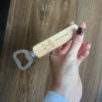 Ouvre-bouteille personnalisé en acier inoxydable avec manche en bois Ouvre-bière en bois Ouvre-bouteille de vin de cidre pour la maison, bar, restaurant