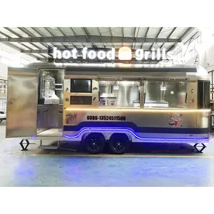 Custom Strand Mobiele Bar Koffie Truck Mobiele Restaurant Trailer Met Oven En Keuken Apparatuur Mobiele Food Traier