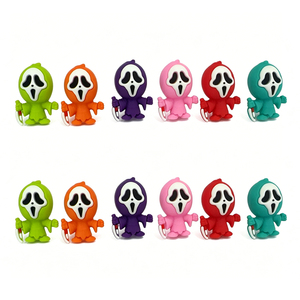 Cuentas de Silicona con Diseño Navideño de Casa y Muñeco de Nieve para Hacer Joyería en Colores Rojo, Rosa, Azul y Marrón - Product Image 5