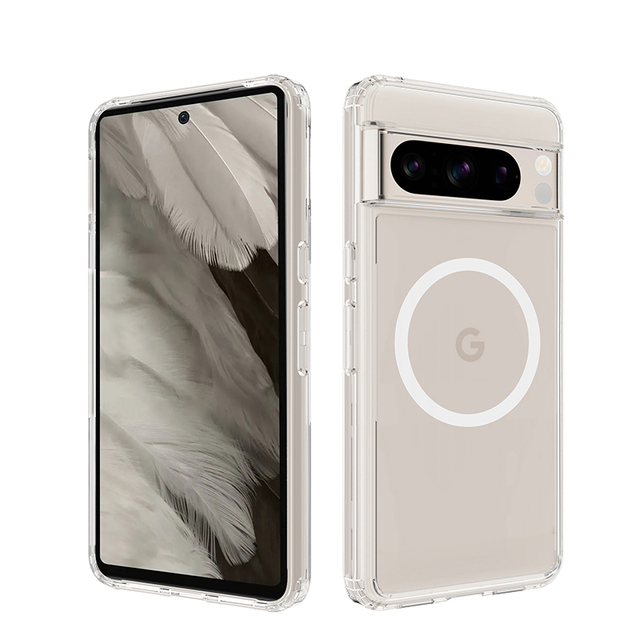Magnetic Clear Slim Bumper Case for Google 7Pro 6 6 Pro 8 Pro Wireless Charger Compatible Mobile Phone Case