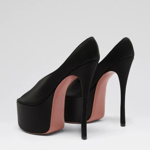 Custom Style on Peep <b>Toe</b> Pumps Thick Platform Sandals High Slim <b>Heels</b> Sexy Women Big Size 45 Wide Feet Shoes - Product Image 4