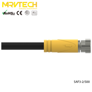 ขั้วต่อสายไฟฟ้าแบบ Overmould สำหรับตัวเมีย รุ่น SAF3-2/S00 ของ Marvtech แบบกำหนดเอง โปร่งใส IP67 สีเหลือง - Product Image 4