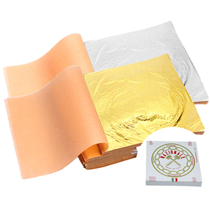 Caja de Hojas de cobre auténtico para decoración artística de uñas, libreta de hoja de oro de imitación para muebles, techo, manualidades, 14cm, 500 hojas - Product Image 1