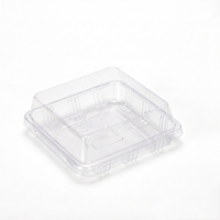 Emballage carré en PET transparent de qualité alimentaire, épaisseur personnalisée, modèle sur mesure pour pâtisserie, gâteau, pain, sandwich