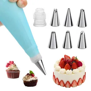 Hot bán 8 cái TPU đường ống Túi 430 thép không gỉ vòi phun Set bánh trang trí nguồn cung cấp Baking Pastry công cụ