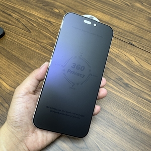 Cao Nhôm Mạ Điện <span class=keywords><strong>Matte</strong></span> Cảm Thấy Ánh Sáng Màu Tím 360 Độ Riêng Tư Tempered Glass Bảo Vệ Phim Cho Iphone 16 Promax 15 14 - Product Image 6