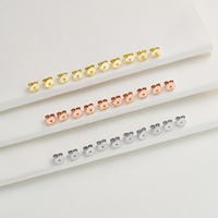 En stock, vente en gros : Fermoirs d'oreille, clips d'oreille et bouchons d'oreille en silicone, plaqués or sur argent sterling, avec diamants multicolores, de forme ronde/elliptique