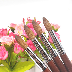Bộ cọ vẽ móng acrylic cao cấp 100% lông chồn Kolinsky, cán gỗ đỏ, kiểu dáng uốn cong - Product Image 3