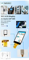 شاشة LCD صغيرة الحجم من نوع Polcd مقاس 3.5 بوصة، واجهة MCU 16 بت، واجهة SPI، دقة 320x480، لوحة ILI9488، شاشة تعمل باللمس السعوي.