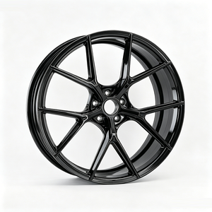 Jantes en alliage forgées monobloc <span class=keywords><strong>22</strong></span> pouces 5x112 5x120 5x108 noires usinées à cinq branches en 6061-T6 personnalisées pour Mercedes-Benz - Product Image 1