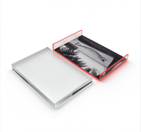 Cadre photo en acrylique, cadre d'affichage d'image transparent pour bureau avec bord rouge, bloc d'image imprimé sur mesure pour la maison, le bureau et les cadeaux