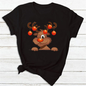 <span class=keywords><strong>Maglietta</strong></span> Casual <span class=keywords><strong>natalizia</strong></span> con stampa a girocollo stampata a girocollo tessuto digitale nuovo anno natale t-shirt - Product Image 2