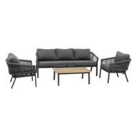 Ensemble de canapés de patio modernes, résistant à l'eau, pour terrasse, salon de jardin en osier, mobilier de conversation extérieur, meubles de jardin en rotin