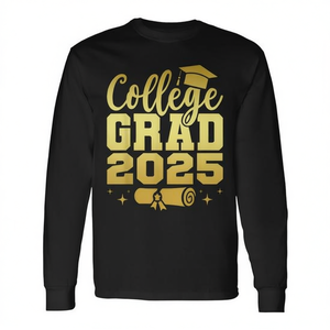 Camiseta de Graduación Universitaria 2025 de Manga Larga, Cuello Redondo, Unisex - Product Image 2