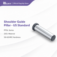 Guide-axe à pointe de type PFGL compatible DME, norme américaine, taille en pouces, en acier 20Cr trempé 62HRC, haute précision, usiné, SJHY