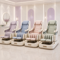 Station de pédicure et de massage professionnelle avec airbags pour les épaules et les jambes, bol en verre et revêtement personnalisé