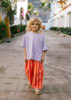 T-shirt Oversize d'Été pour Filles, Imprimé au Dos, Manches Courtes Raglan, en Coton, Hauts Décontractés pour Enfants et Tout-Petits, Vente en Gros