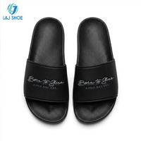Sandales pour hommes L&J certifiées REACH avec logo 3D personnalisé, semelle en PU de qualité supérieure, antidérapantes, pantoufles de créateur pour hommes, ensemble complet personnalisé