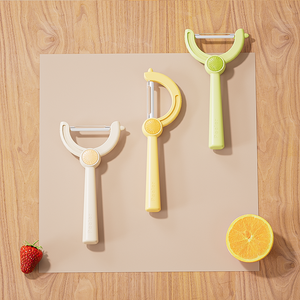 Éplucheur de légumes rotatif 90 °   Éplucheur de cuisine à tête pivotante en ABS et acier inoxydable avec poignée antidérapante pour fruits, pommes de terre et carottes - Product Image 2