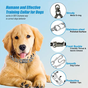 Collar profesional de puntas de acero inoxidable | Collar de entrenamiento de perros ajustable con bloqueo de seguridad para corrección de comportamiento de razas grandes - Product Image 2