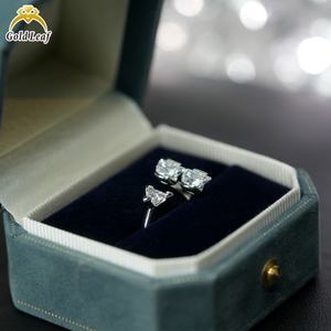 Anillo Fino de Plata de Ley 925 con Piedra de Moissanita de 1ct 2ct 3ct D VVS, Joyería Goldleaf Personalizada para Bodas y Fiestas - Product Image 4