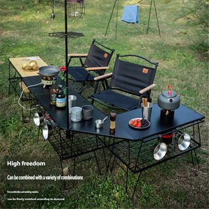 Table en acier portable d'extérieur, légère et facile à transporter, pliable pour le camping, le barbecue, le pique-nique et multifonctionnelle - Product Image 4