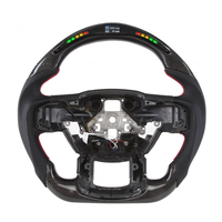 Volant de direction en fibre de carbone véritable avec LED couleur personnalisable et indicateur de vitesse pour Ford F150 Ranger Raptor 2015-2020 4 Runner