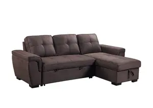 Vendita calda divano letto l a forma di divano letto cum con bagagli design moderno tessuto divano