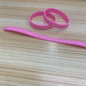 Pink Awareness Ribbon Silicone Bracelets with Saying Cancer Cause Awareness Wristbands Gifts