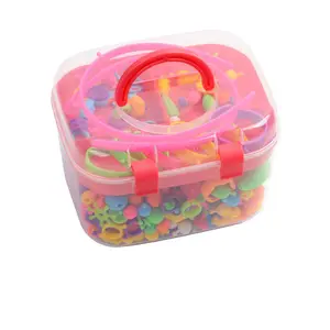 Hobbyworker Wholesale Creativity Plastic Pop Snap Beads Set For Kids Educational Toys DIY Beaded Bracelet J0110