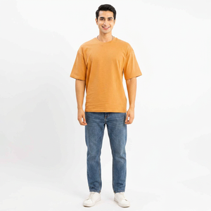 Camiseta Extra Grande Personalizada para Hombre, Estilo Vintage, 100% Algodón, Jersey Liso Teñido, Talla Grande, Informal, con Tu Diseño de Logotipo - Product Image 1