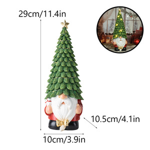 Ornement de plantation de printemps-Décoration de Noël en résine pour la maison Nouveau nain de nain d'arbre de Noël lumineux - Product Image 5