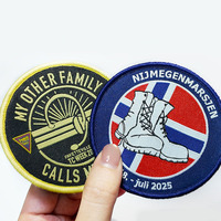 Oem tejido parche tela camionero gorra sombrero 3D bordado insignia Transferencia de Calor hierro en logotipo personalizado parche bordado