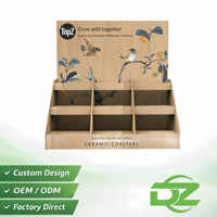 Support de présentation pliable en plastique écologique et imperméable pour comptoir, idéal pour les fournitures de fête, les sous-verres, les cartes et la promotion en magasin.