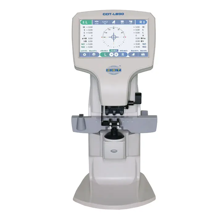 COT-L890 chine optique auto lentille mètre numérique lensmeter avec 7 "écran tactile bleu mesure de la transmittance de la lumière