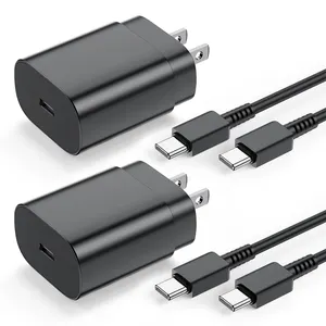 Kabel pengisi daya super cepat 25 Watt, pengisi daya dinding kabel USB asli untuk samsung