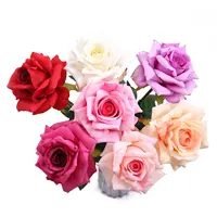 Flores de Seda Artificial, Decoração de Casa, Haste Única, Flor Rosa Vermelha para Decoração de Casamento