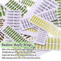 Vorgeschnittene Realistische Insektenflügel Fliegenbindematerial für Steinfliegen, Mayfliegen, Flaschenfliegen, Forellenköder, Angelzubehör