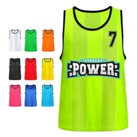 Rompi Latihan Olahraga Tanpa Lengan Bahan Polyester Bernapas dengan Cetakan Transfer Panas, Bergaris, Unisex Dewasa untuk Basket dan Sepak Bola