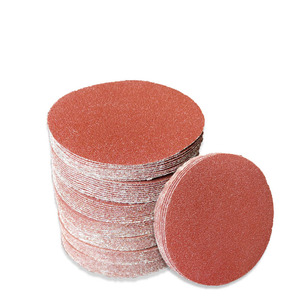 Disques abrasifs autocollants de 7 pouces, base en papier rouge floqué, pour le polissage des murs - Product Image 1