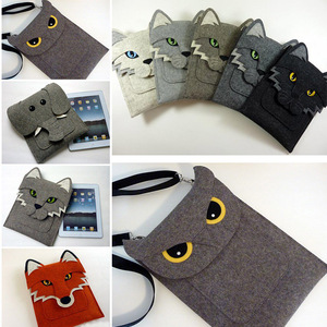Funda Protectora para Tablet con Diseño 3D de Animales Adorables (Lobo/Zorro/Búho), Ecológica, de Fieltro, para <span class=keywords><strong>iPad</strong></span>, Ideal para Viajes - Product Image 2