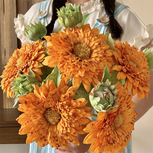 Bouquet rétro de fleurs artificielles Tournesol Ours en peluche viral pour la <span class=keywords><strong>d</strong></span>écoration du salon et de l'entrée en Chine - Product Image 4